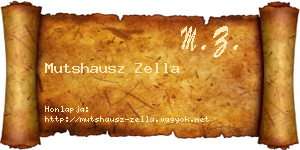 Mutshausz Zella névjegykártya